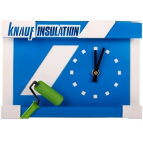Часы настольные с логотипом компании из металла"Knauf insulation"