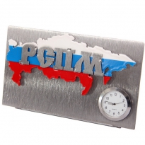 Часы настольные с логотипом компании из металла"РСПМ"
