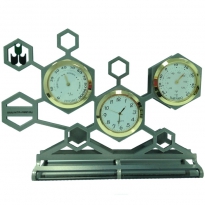 Часы настольные с логотипом компании из металла"Молекула"