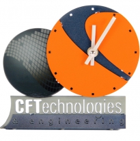 Часы настольные с логотипом компании из металла"CFTechnologies"