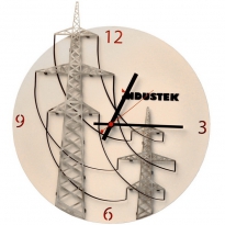 Настенные часы с логотипом компании из металла "Ndustek"