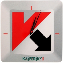 Настенные часы с логотипом компании из металла "Kaspersky"