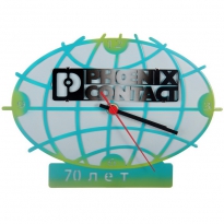 Настенные часы с логотипом компании из металла "Phoenix contact"