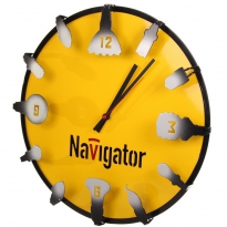 Настенные часы с логотипом компании из металла "Navigator"