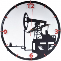 Настенные часы с логотипом компании из металла "Gazprom"
