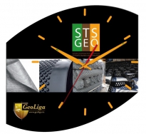 Настенные часы с логотипом компании из металла "GeoLiga"