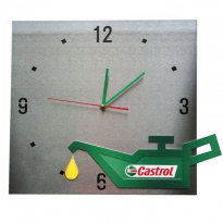 Настенные часы с логотипом компании из металла "Castrol"