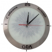 Настенные часы с логотипом компании из металла "GFA"