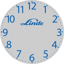Настенные часы с логотипом компании из металла "Linde"