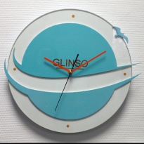 Настенные часы с логотипом компании из металла "Glinso"