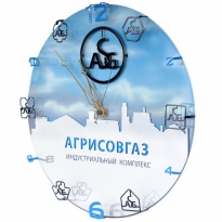 Настенные часы с логотипом компании из металла "Агрисовгаз 1"