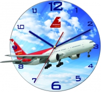 Настенные часы c логотипом компании из стекла"АУЦ "Северный Ветер"
