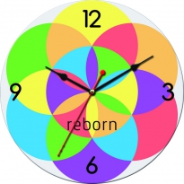 Настенные часы c логотипом компании из стекла"Reborn"