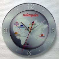 Настенные часы c логотипом компании из стекла"Wirquin"