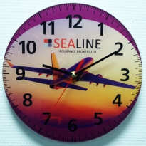 Настенные часы c логотипом компании из стекла"Sealine"