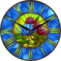 Настенные часы "Витражные-Хризантемы"