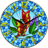 Настенные часы "Витражные-Бабочки"