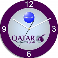 Настенные часы c логотипом компании из стекла"QATAR"