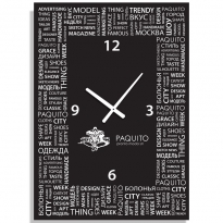 Настенные часы c логотипом компании из стекла"PAQUITO"