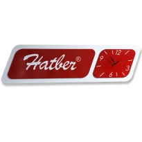 Настенные часы с логотипом компании из металла "HATBER"