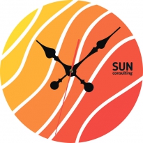 Настенные часы c логотипом компании из стекла"SUN"