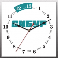 Настенные часы c логотипом компании из стекла"Сибур"