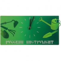Настенные часы с логотипом компании из металла "Русский инструмент"