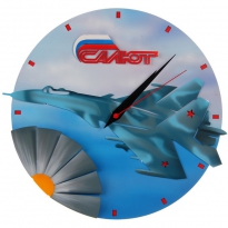 Настенные часы с логотипом компании из металла "Салют"
