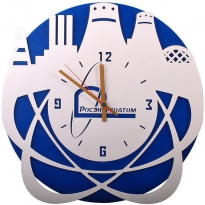 Настенные часы с логотипом компании из металла "Росэнергоатом"