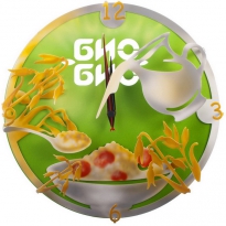 Настенные часы с логотипом компании из металла "Био"