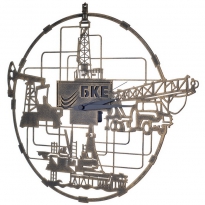 Настенные часы с логотипом компании из металла "БКЕ"