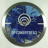 Настенные часы с логотипом компании из металла "Оргэнергогаз"