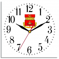 Настенные часы c логотипом компании из стекла"Герб Басманного района"