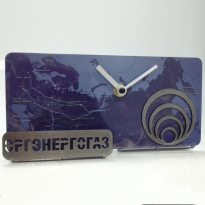 Часы настольные с логотипом компании из металла"Оргэнергогаз"