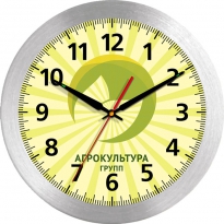 Настенные часы с логотипом компании из металла "Агрокультура-Групп"
