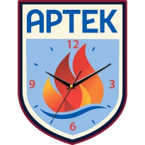 Настенные часы с логотипом компании из металла "Артек"