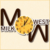 Настенные часы с логотипом компании из металла "MILK-WEST"
